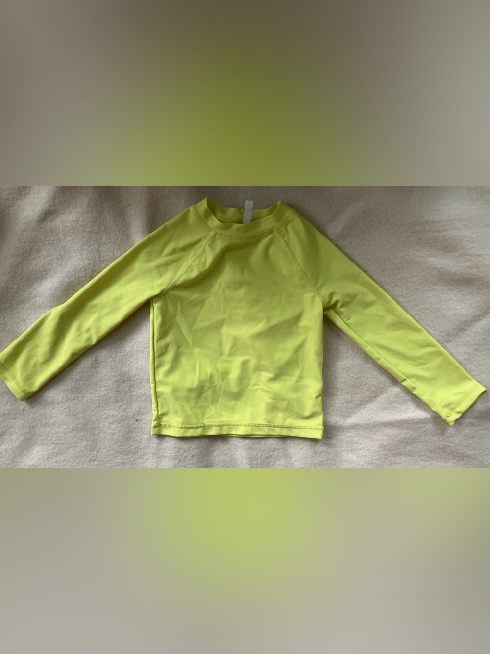 Joe Fresh Toddler Size 2 Long Sleeve Rash Guard Neon Yellow GUC